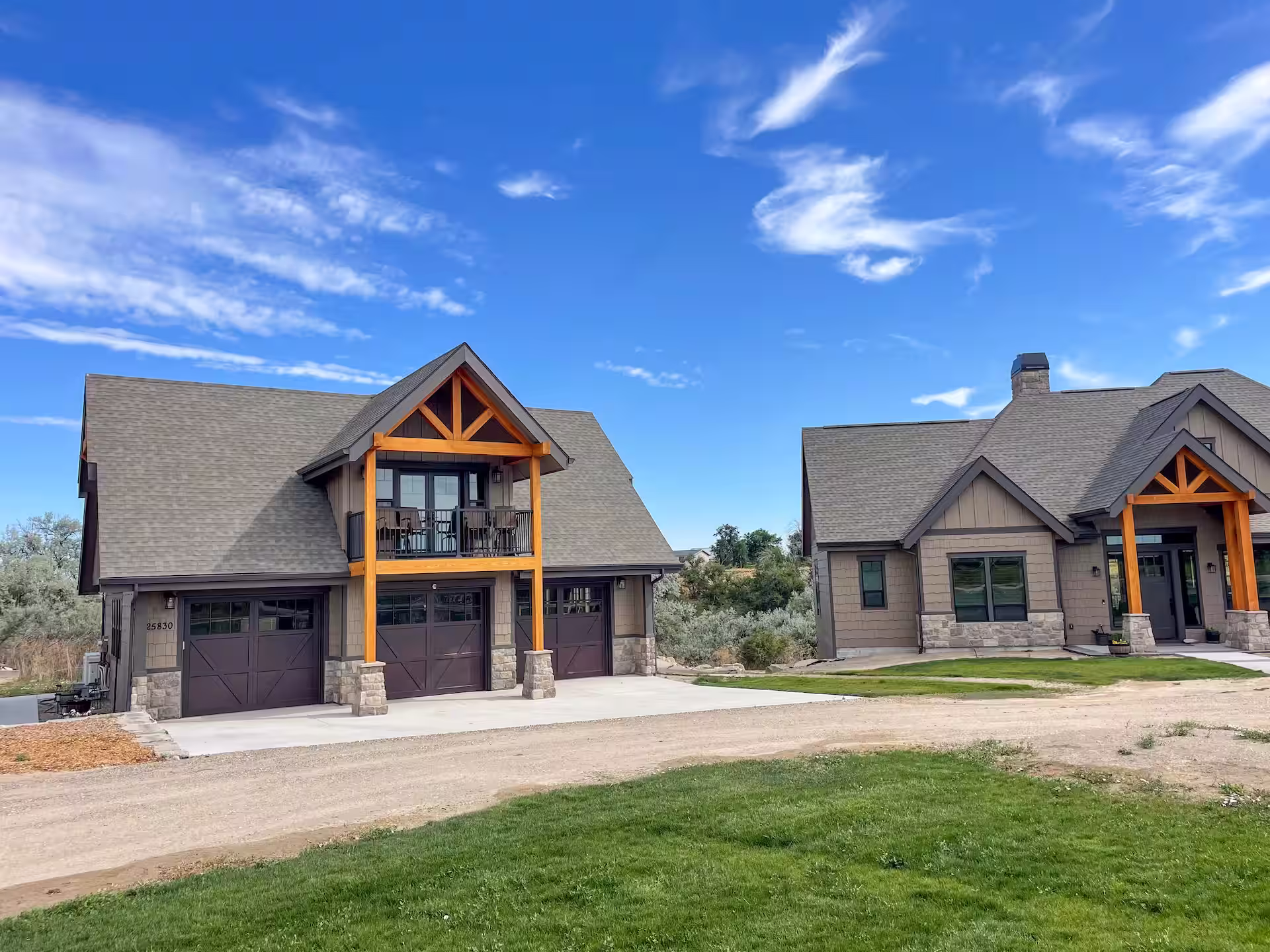 A wide shot of the building exterior and grounds